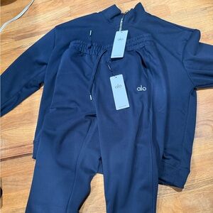 ALO Yoga Navy 1/4 zip set
